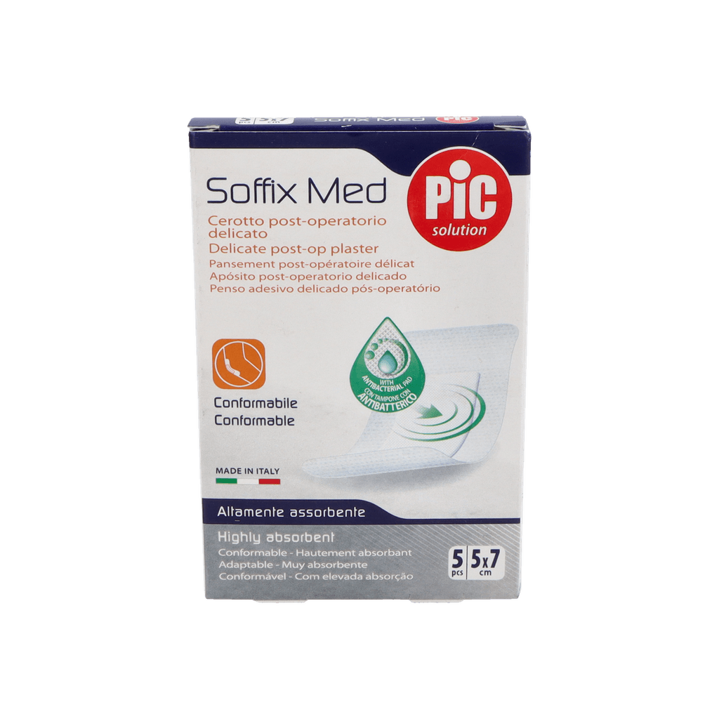 Imagen de Pic soffix med antibacteriano post op aposito adhesivo 5 apositos 7 cm x 5 cm
