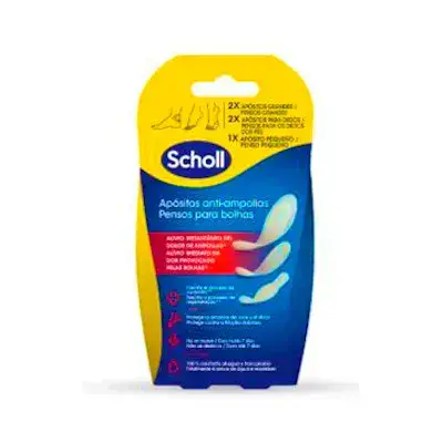 Imagen de Scholl Apositos Hidrocoloide Ampollas Grande + Pequeña 3 + 1 Dedos
