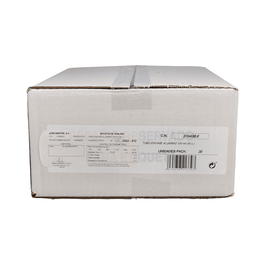 Imagen de Tubo de aluminio jm 30 unidades 35 x 145 100 ml