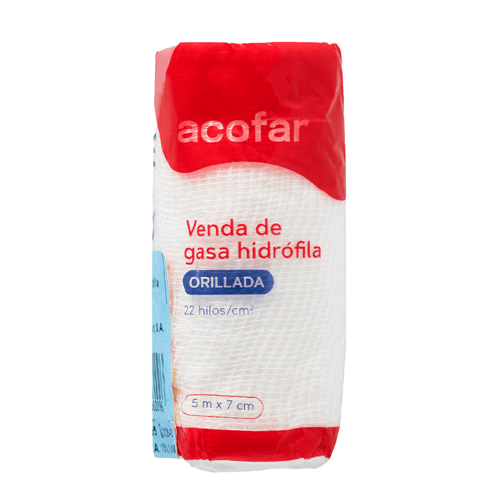 Imagen de Venda de gasa hidrofila acofar 1 unidad 5 m x 7 cm