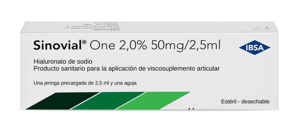 Imagen de Sinovial one 2,0% hialuronato sodico 1 jeringa precargada 50 mg 2,5 ml