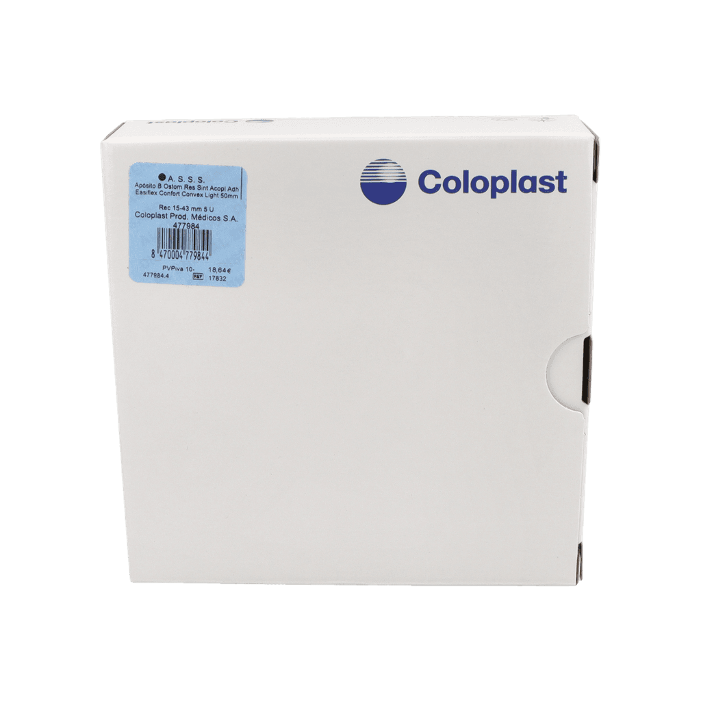 Imagen de Apositos bolsa ostomia resina sintetica acoplamiento adh sensura flex convex light 5 unidades 50 mm rec aro 15-43 mm