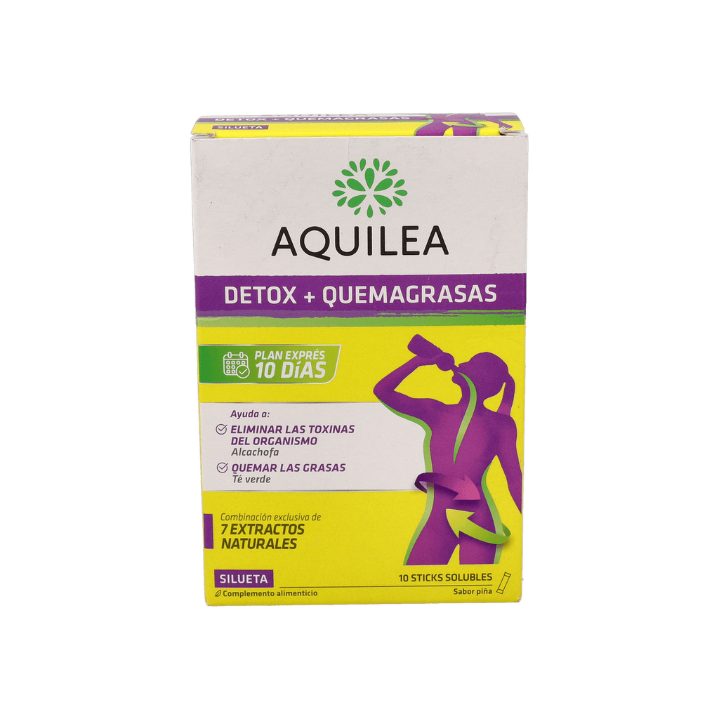 Imagen de Aquilea Detox Quemagrasas Forte 10 Sticks Sabor Piña