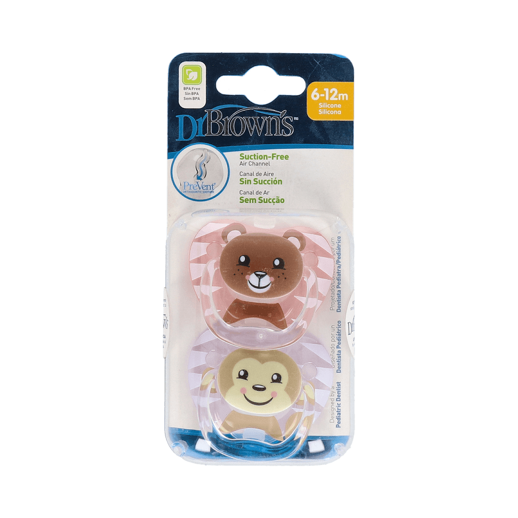 Imagen de Chupete Silicona Dr Brown´S Prevent Classic Animal Faces 6 - 12 Meses Niña