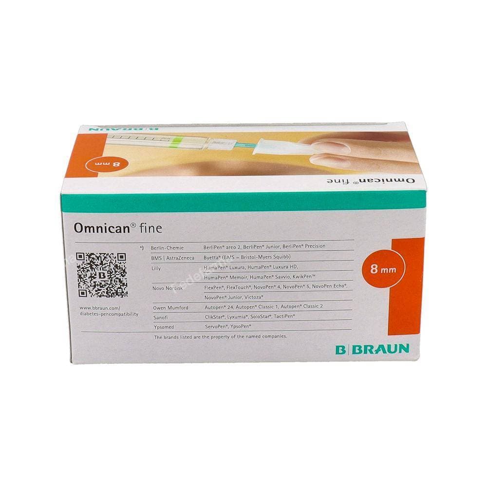 Imagen de Aguja dispositivo tipo pluma onmican fine 100 unidades 31 g 8 mm