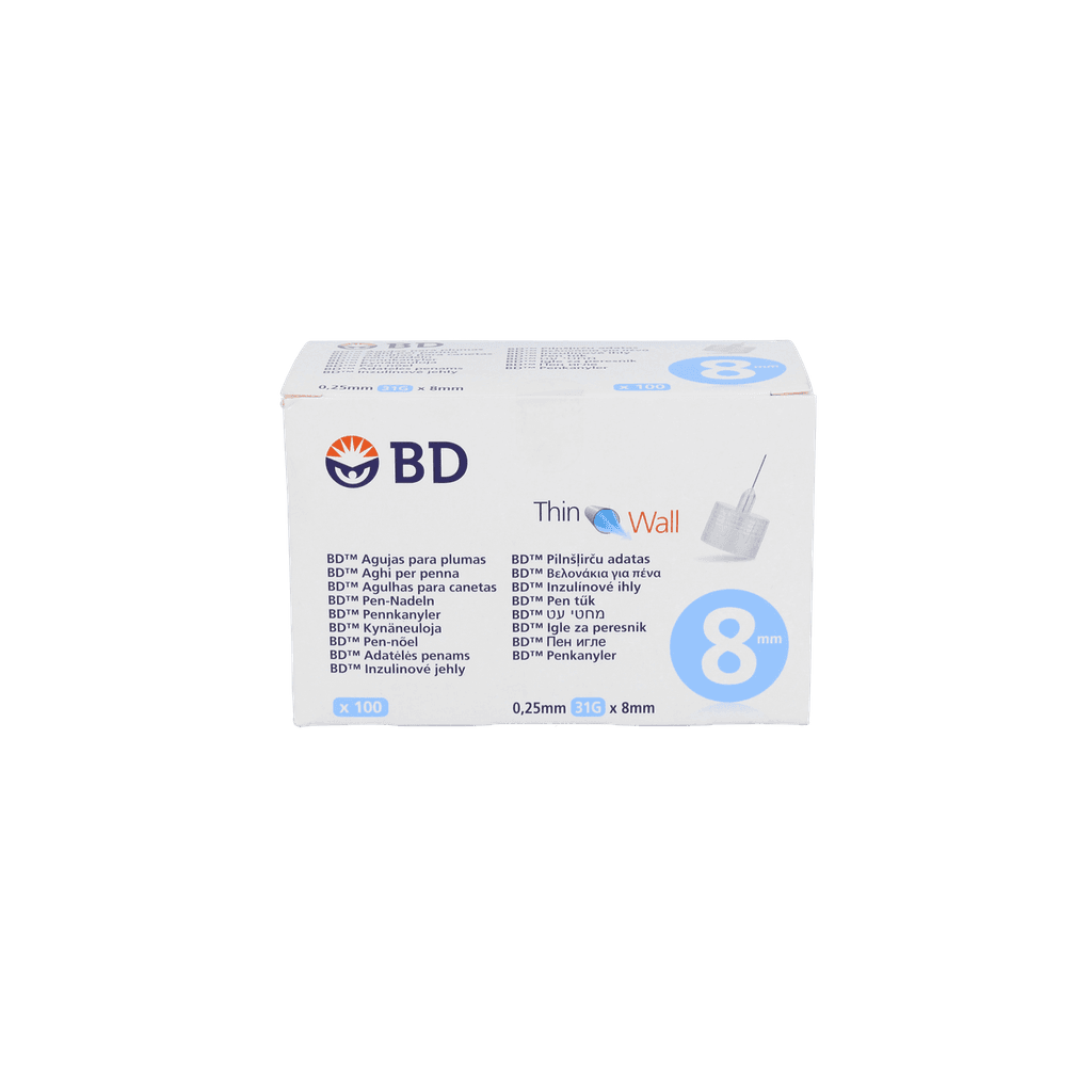 Imagen de Aguja para plumas esteril Bd 100 unidades 31 g (8 mm x 0,25 mm)