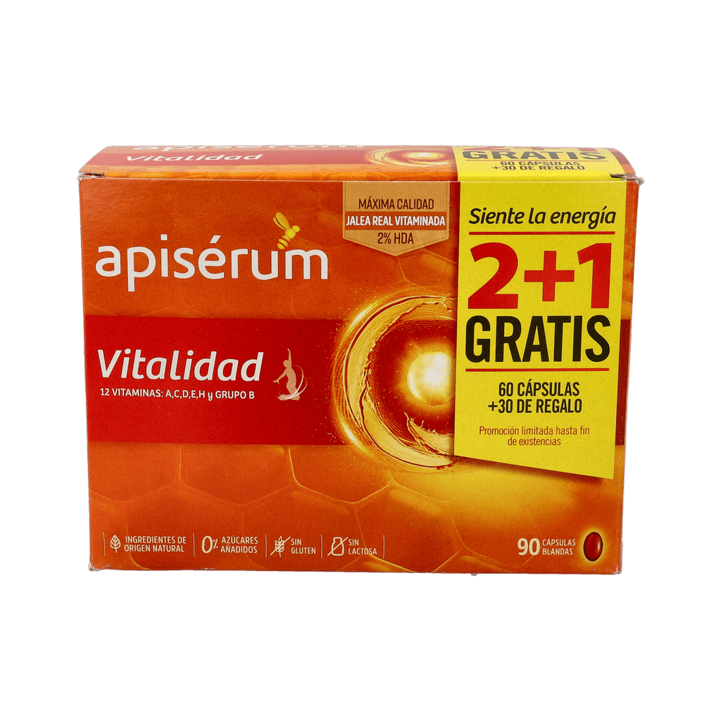 Imagen de Apiserum vitalidad 3 envases 30 capsulas blandas pack ahorro 3 meses