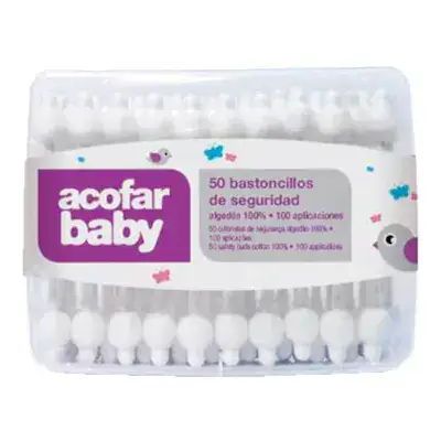 Imagen de Bastoncillos oidos de seguridad acofarbaby 50 unidades