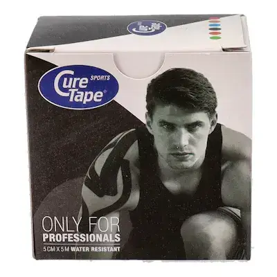Imagen de Cure tape sports vendaje neuromuscular vnm sports 1 unidad 5 m x 5 cm color negro