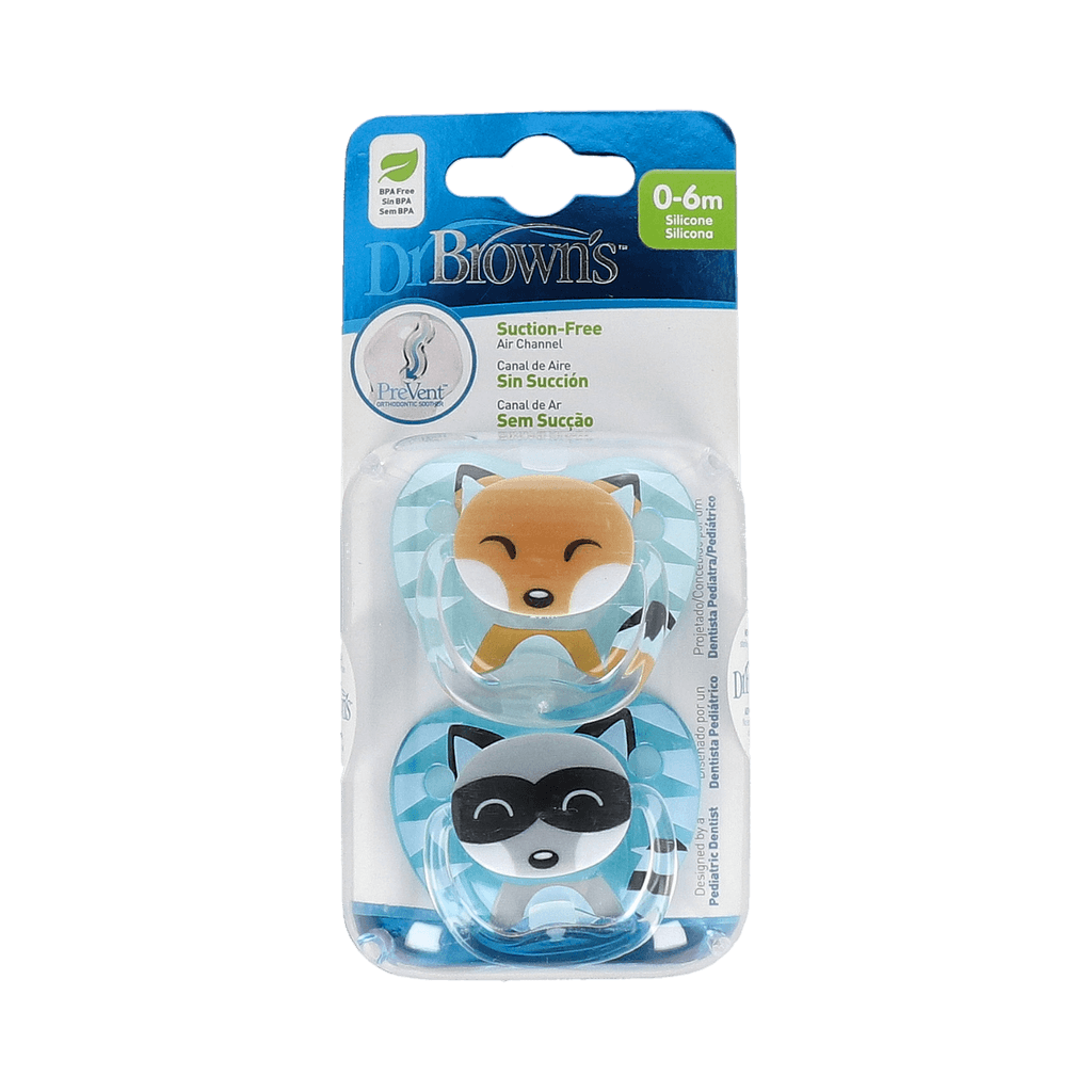 Imagen de Chupete Silicona Dr Brown´S Prevent Classic Animal Faces 0 - 6 Meses Niño