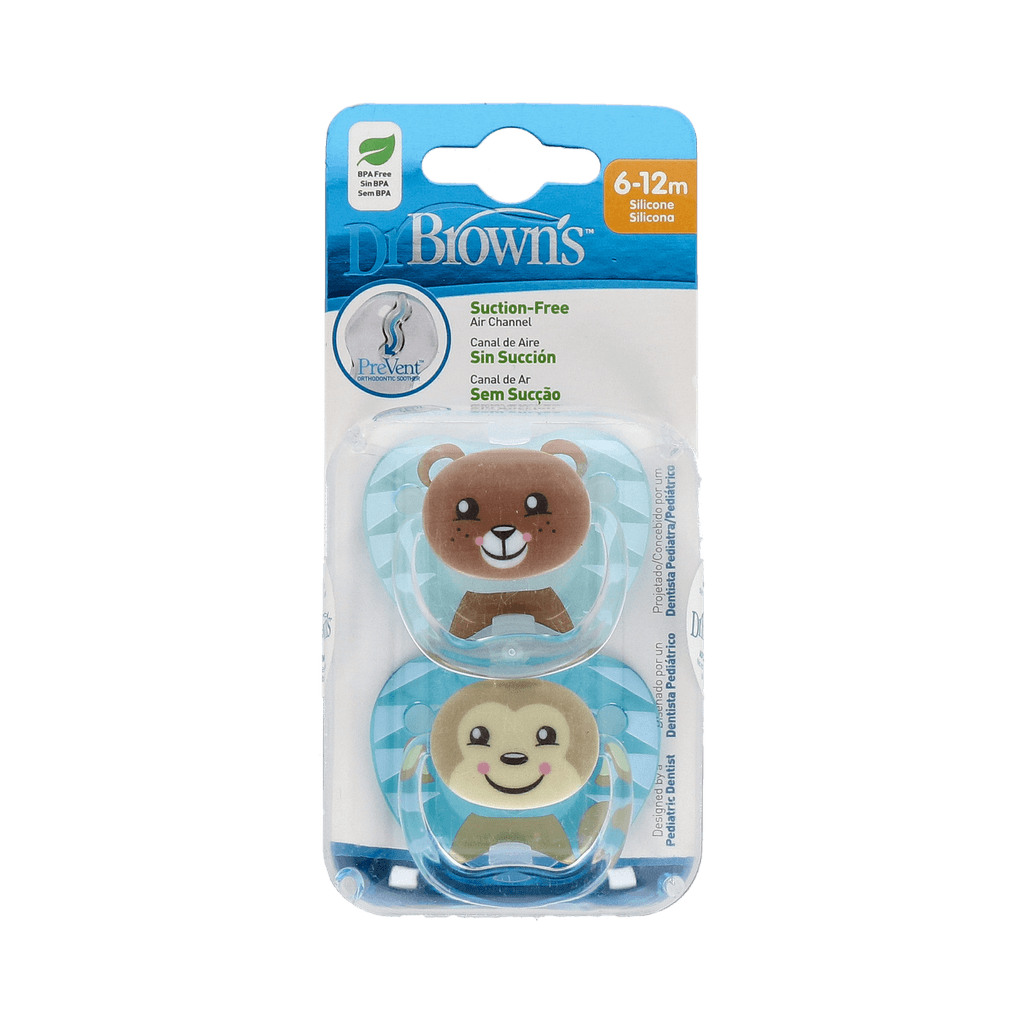 Imagen de Chupete Silicona Dr Brown´S Prevent Classic Animal Faces 6 - 12 Meses Niño