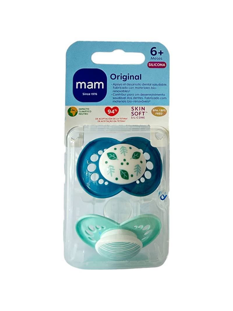 Imagen de Chupete silicona fisiologico mam original + 6 meses a pack doble