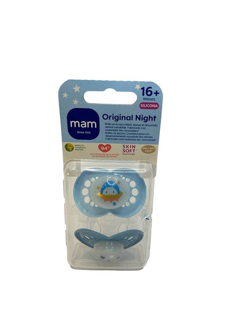 Imagen de Chupete silicona fisiologico mam original night + 16 meses a pack doble