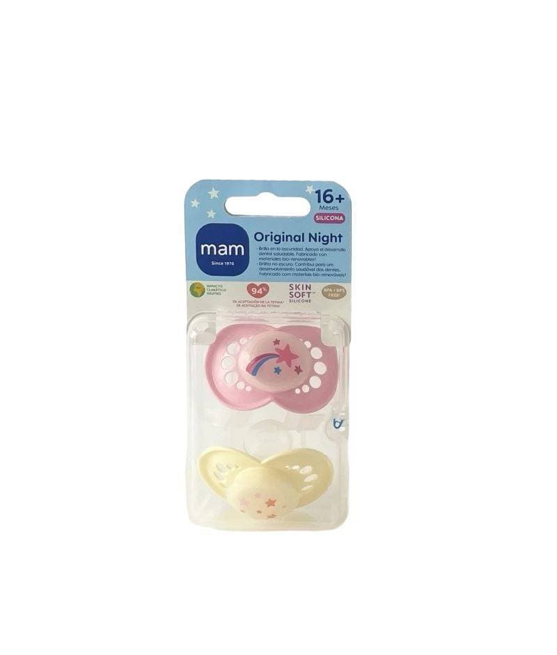 Imagen de Chupete silicona fisiologico mam original night + 16 meses r pack doble