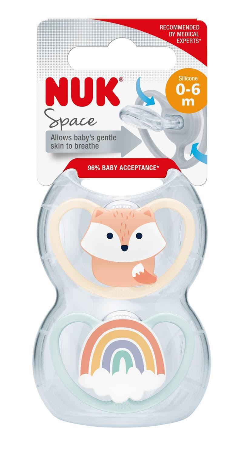 Imagen de Chupete Silicona Nuk Space 0 - 6 Meses Zorro Rosa