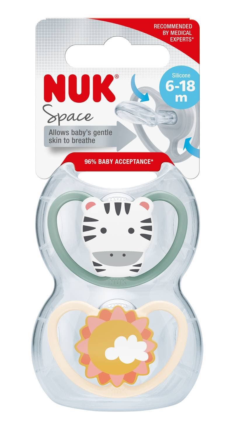Imagen de Chupete Silicona Nuk Space 6 - 18 Meses Zebra