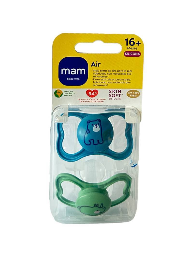 Imagen de Chupete silicona simetrica mam air + 16 meses matt a pack doble