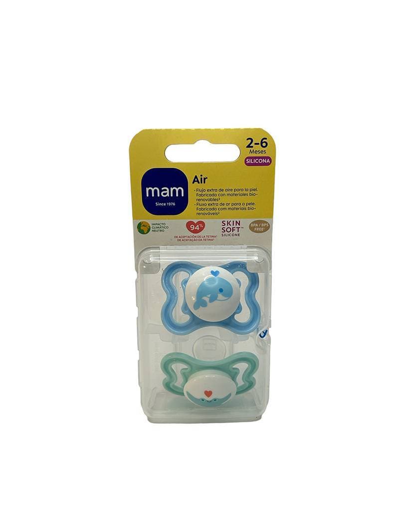 Imagen de Chupete silicona simetrica mam air 2 - 6 meses a pack doble