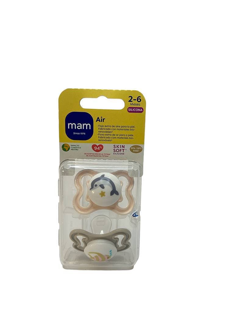 Imagen de Chupete silicona simetrica mam air 2 - 6 meses n pack doble