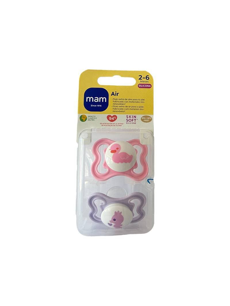 Imagen de Chupete silicona simetrica mam air 2 - 6 meses r pack doble