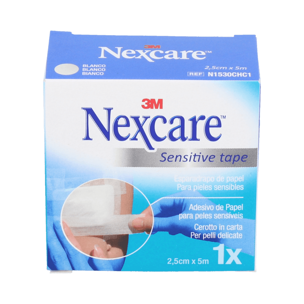 Imagen de Esparadrapo hipoalergico 3m nexcare sensitive tape 1 unidad 5 m x 2,5 cm color blanco