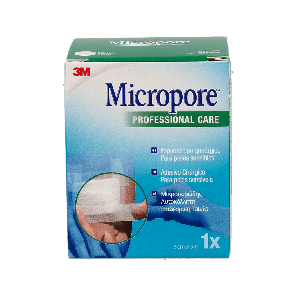 Imagen de Esparadrapo hipoalergico papel micropore 1 unidad 5 m x 5 cm color blanco