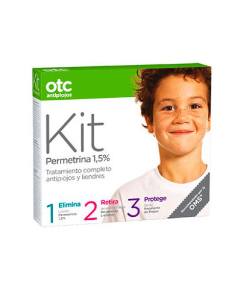 OTC Antipiojos Kit 123 Permetrina (Locion+Acondicionador+Spray)