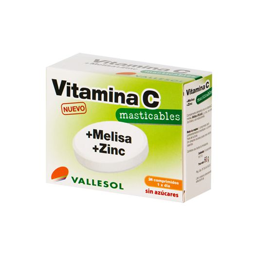 Vallesol Vitamina C Melisa Y Zinc 24 Comprimidos Masticables