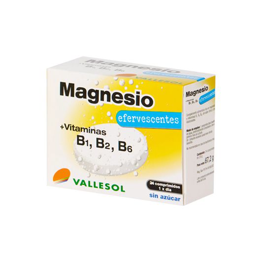 Vallesol Magnesio Y Vitamina B 24 Comprimidos Efervescentes