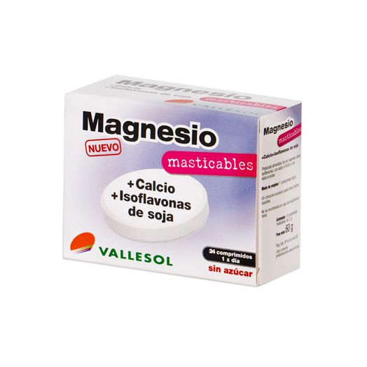 Vallesol Magnesio Calcio E Isoflavonas 24 Comprimidos Masticables