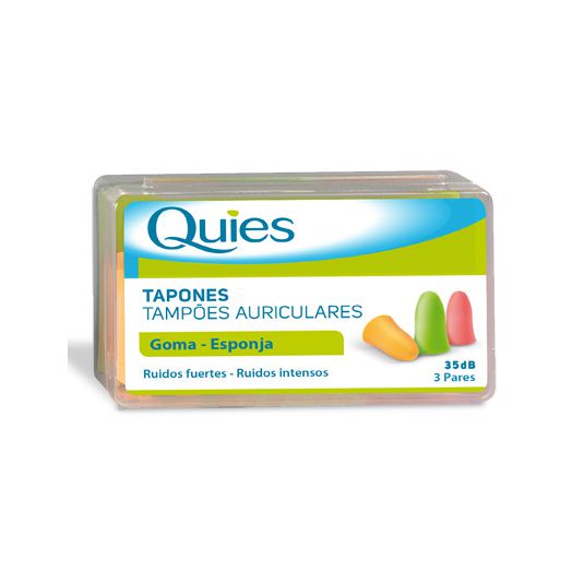 Tapon Quies Espuma Colores 3 Pares