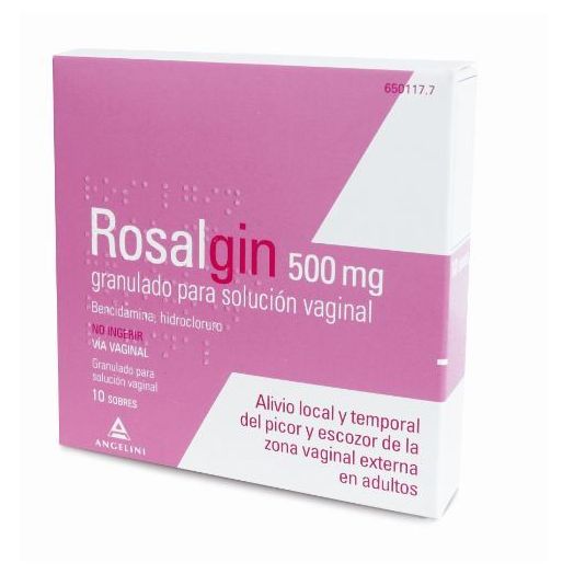 ROSALGIN 500 mg GRANULADO PARA SOLUCION VAGINAL, 10 sobres