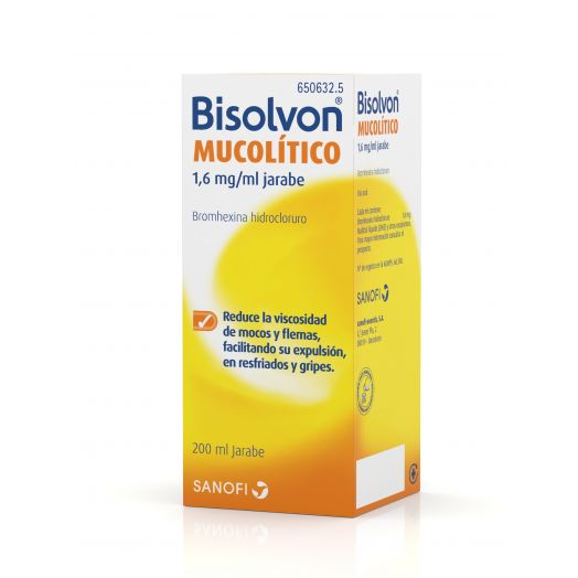 BISOLVON MUCOLITICO 1,6 mg/ ml JARABE, 1 frasco de 200 ml