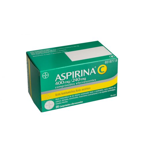 ASPIRINA C 400 mg/240 mg COMPRIMIDOS EFERVESCENTES , 20 comprimidos