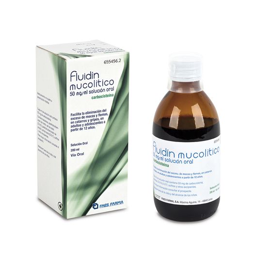 FLUIDIN MUCOLITICO 50 MG/ML SOLUCION ORAL , 1 frasco de 200 ml