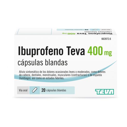 IBUPROFENO TEVA 400 mg  CAPSULAS BLANDAS , 20 cápsulas