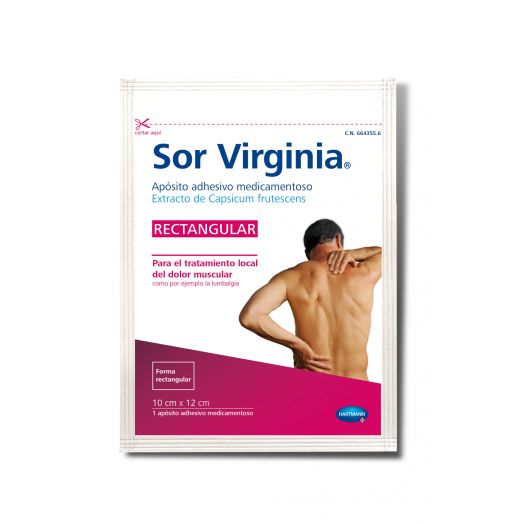 SOR VIRGINIA APOSITO ADHESIVO MEDICAMENTOSO, RECTANGULAR, 1 apósito