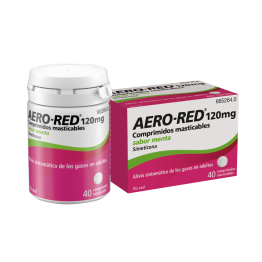 AERO RED 120 mg COMPRIMIDOS MASTICABLES SABOR MENTA, 40 comprimidos