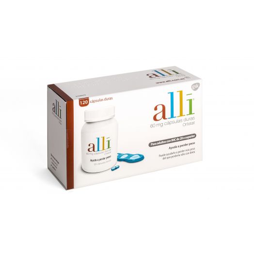 ALLI 60 mg CAPSULAS DURAS ORLISTAT, 120 cápsulas