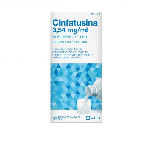 CINFATUSINA 3,54 mg/ml SUSPENSIÓN ORAL, 1 frasco de 200 ml (vidrio)