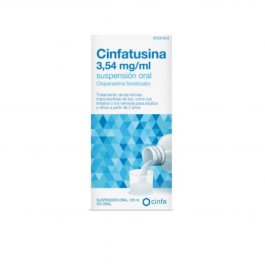 CINFATUSINA 3,54 mg/ml SUSPENSIÓN ORAL, 1 frasco de 120 ml (vidrio)