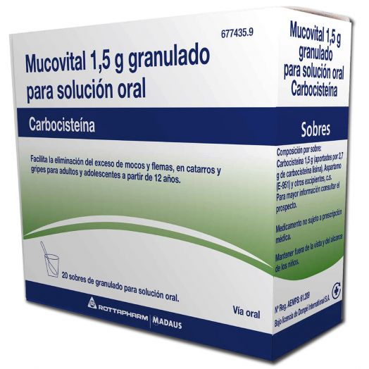 Mucovital 1,5 Granulado Para Solucion Oral , 20 Sobres