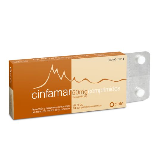 CINFAMAR 50 mg COMPRIMIDOS RECUBIERTOS , 10 comprimidos