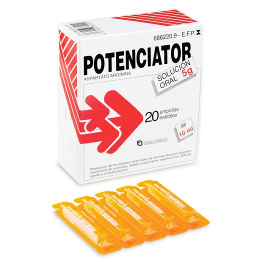 POTENCIATOR 5 g SOLUCION ORAL , 20 ampollas bebibles de 10 ml