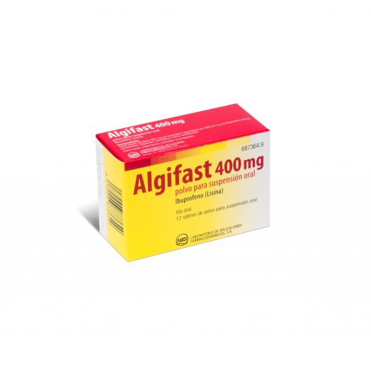 ALGIFAST 400 mg POLVO PARA SUSPENSION ORAL, 12 sobres
