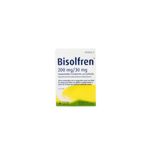 BISOLFREN 200 MG/30 MG COMPRIMIDOS RECUBIERTOS CON PELÍCULA, 20 comprimidos