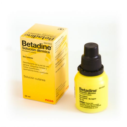 BETADINE 100 MG/ML SOLUCIÓN CUTÁNEA , 1 frasco de 50 ml