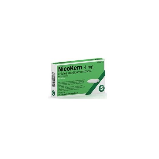 NICOKERN 4 MG CHICLES MEDICAMENTOSOS SABOR MENTA , 24 chicles (PVC/PE/PVDC/AL)