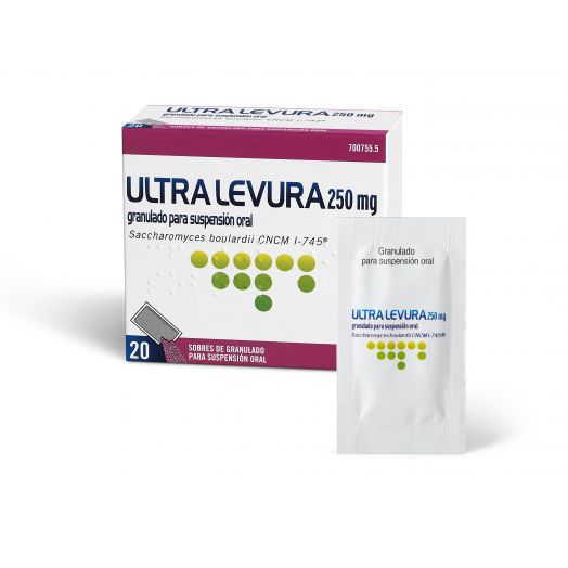 ULTRA-LEVURA 250 MG POLVO PARA SUSPENSION ORAL , 20 sobres