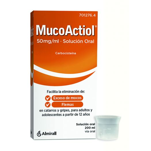MUCOACTIOL 50 MG/ML SOLUCIÓN ORAL , 1 frasco de 200 ml
